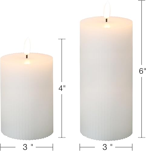 Miniatura 9 de Girimax Velas de pilar rojas sin llama con control remoto, velas de cera LED parpadeantes para decoración de Navidad D 3 pulgadas H 4 pulgadas 6