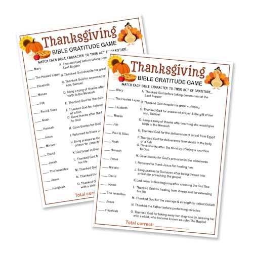 Kqfdr 25 Pcs Fun Thanksgiving Turkey Bible Gratitude Card Set