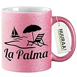 Tazza preferita scintillante: questa La Palma Spain La tazza per la colazione porta colore, brillantezza e brillantezza nella vita di tutti i giorni o in ufficio e può essere un bel regalo per i colleghi.