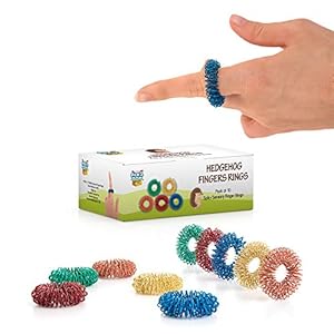 Stress Relief Fidget Sensory Toys Set –10 Small Quiet Metal Antistress Fingers Rings for Men, Women, Adults, Teens & 5+ Children – Ideal for People with OCD, ADHD, ADD & Autism Sensory Desk Games