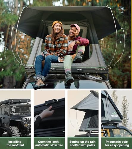 Rooftop Tent Hard Shell Roof Top Tent Hardshell Suitable for Jeep SUV Truck Van，Camping Car Roof Tent for 2-3 Person