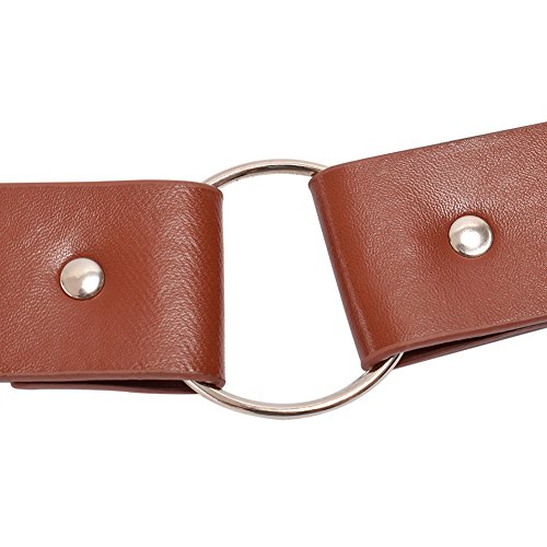 BLESSUME Medieval LARP Reenactment Viking Battle Knight Belt PU Leather Brown4