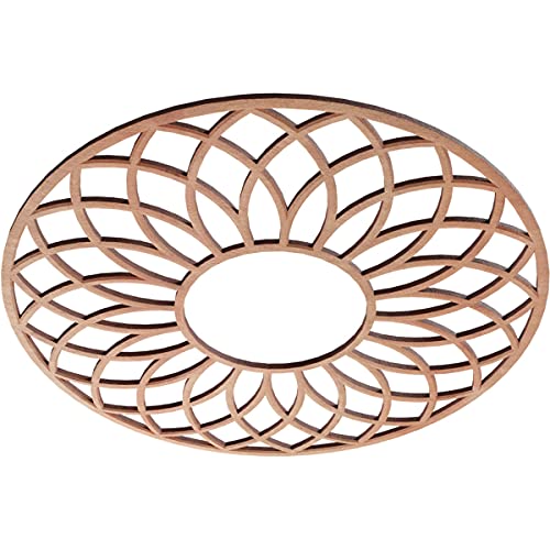 Image of Ekena Millwork 18 inchOD x 6 1 /8 inchID x 1 /4 inchT Cannes Wood Fretwork Pierced Ceiling Medallion, Cherry