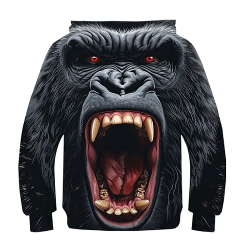 Pull gorille 3D garçon 13-15 ans avec sweat à capuche manches longues