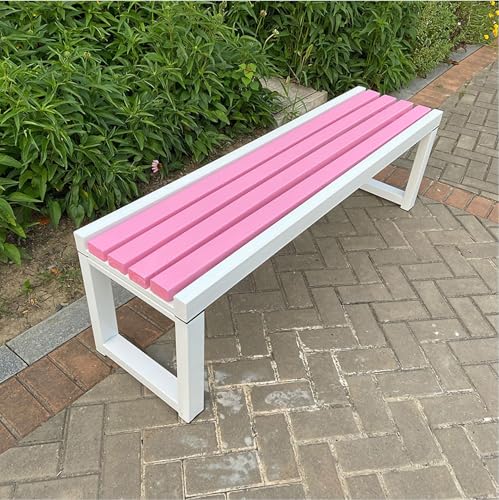Banco de madera exterior de 100 cm con acero para banco de parque moderno 2