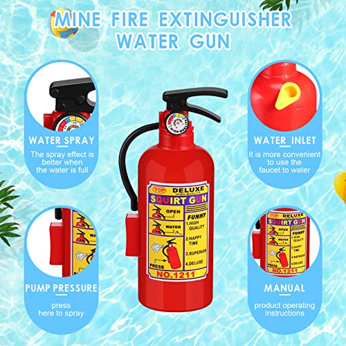 24 Packs 4 Inch Fire Extinguisher Toys Fire Extinguisher Mini Water Firemen Squirter for Party Favors