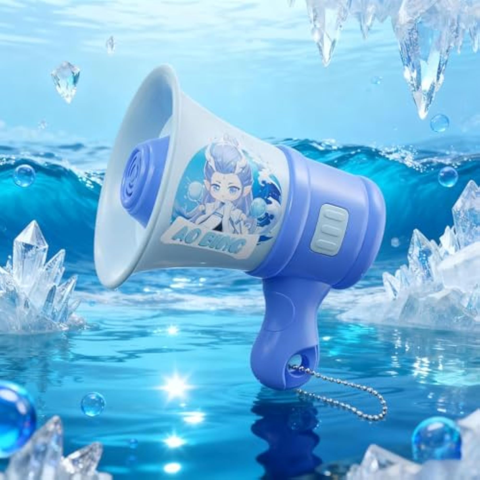 Kids Megaphone Keychain Toy Speaker, Blue