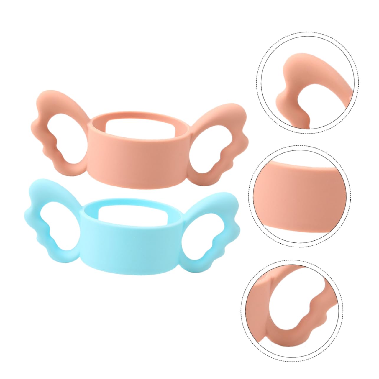 2Pcs Silicone Feeding Bottle Handles Non Slip Durable Comfortable Design for Newborns and Fits Milk Bottles