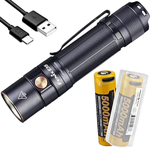 Fenix E35 v3.0 3000 Lumen High Performance EDC Flashlight with 2X ARB-L21-5000U and LumenTac Organizer