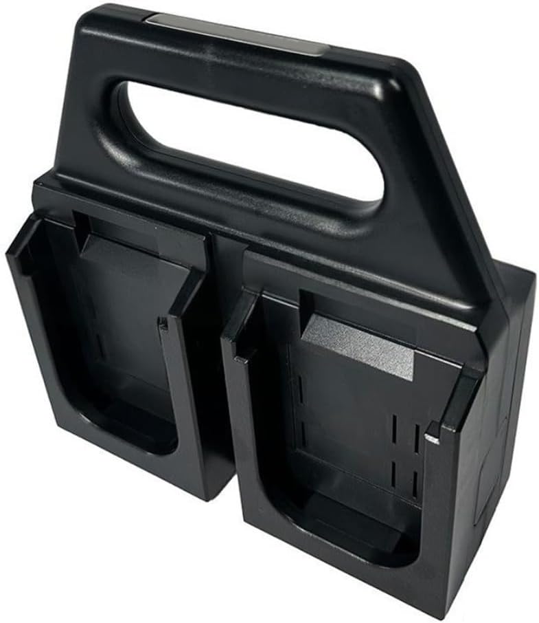18V Lithium for battery Holder Organizer for Power Tools - Portable Storage Case with Compartments for Workshop Garage Organization Dark Green ABS Plastic(4 black)