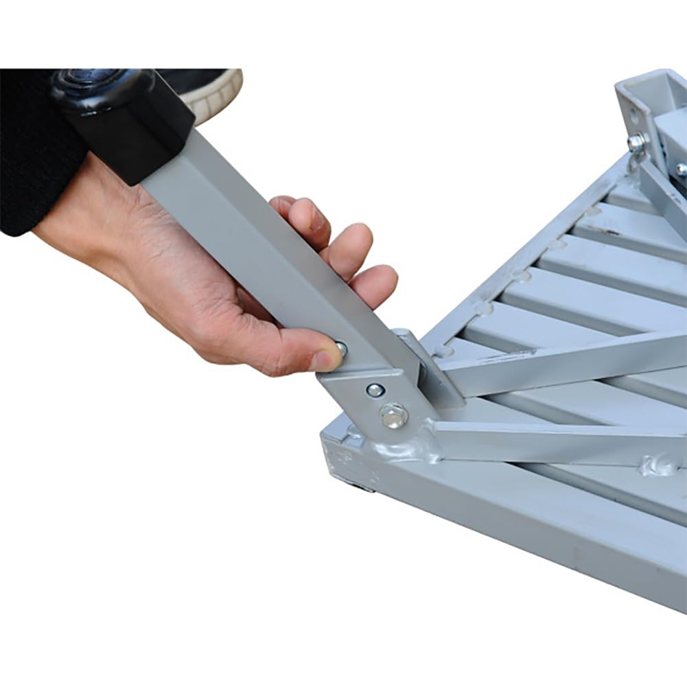 Escalón plegable portátil con superficie antideslizante y asa, soporta hasta 150 kg para caravanas, diseño ligero y duradero
