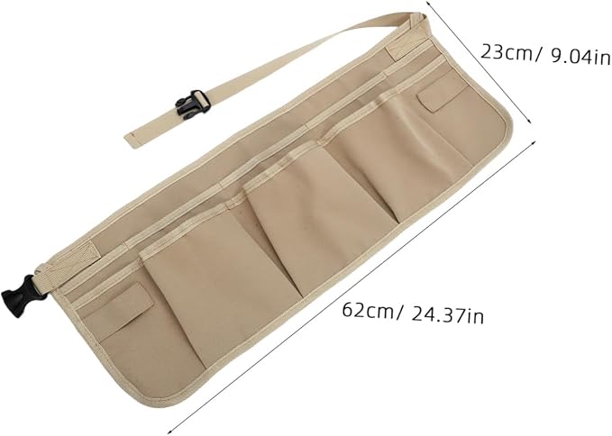 Delantal de trabajo impermeable ajustable con 12 bolsillos khaki miniatura 2