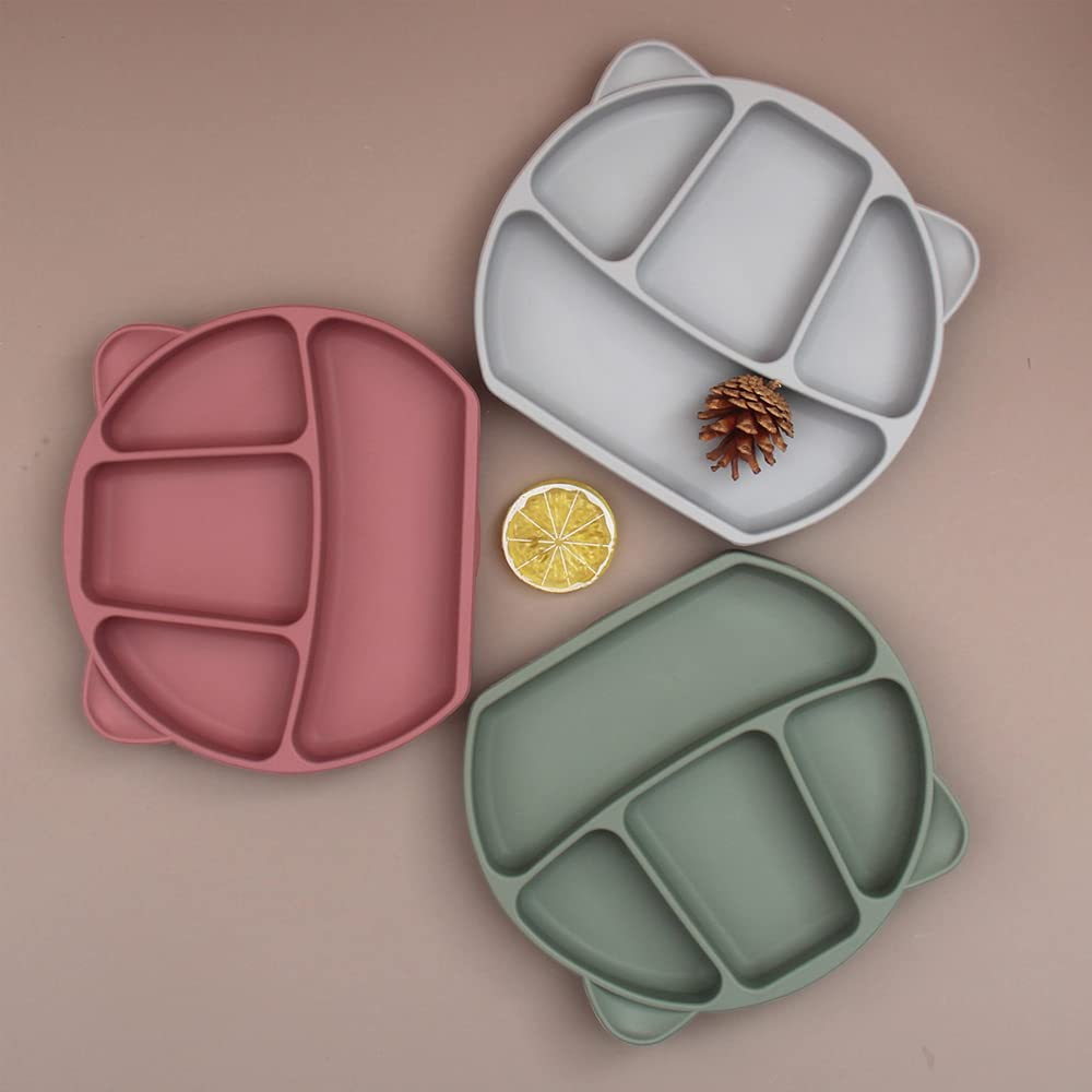 Piattini Con Ventosa In Silicone Per Bambini - Set Da 2, Senza BPA, Lavabile