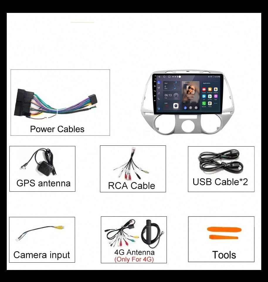 Autoradio GPS Hyundai I20 2008-2011 Pantalla Táctil Android Auto Bluetooth 32GB 7