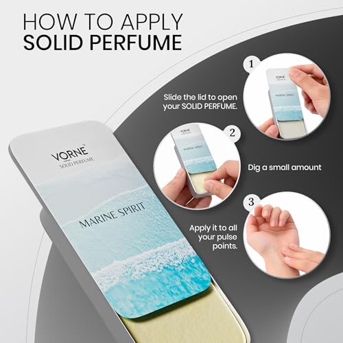 Image of VORNE solid perfume for man 12g & Eau De Parfum for men 20ml | Marine Spirit & Coast 9 | Gift Set for Men | Strong Long-Lasting perfume for men Fresh Aquatic fragrance | Ideal for daily use | Pack of 2