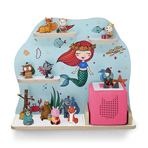 stadtecken Kinder Regal für Musikbox I Motiv Meerjungfrau grün klein I Geeignet für die Toniebox und ca. 32 Tonies I Geschenk I Geschenkidee I Spielen I Sammeln I Aufstellen oder Aufhängen Cover