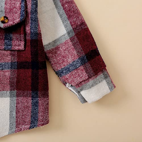 Toddler Boys Girls Shirt Coat Jacket Plaid Long Sleeve Kids Turn Down Collar Button Baby Outerwear Autumn Jackets4