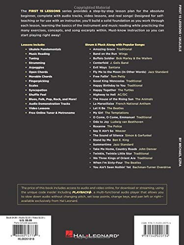First 15 Lessons - Ukulele: A Beginner's Guide, Featuring Step-By-Step Lessons with Audio, Video, a