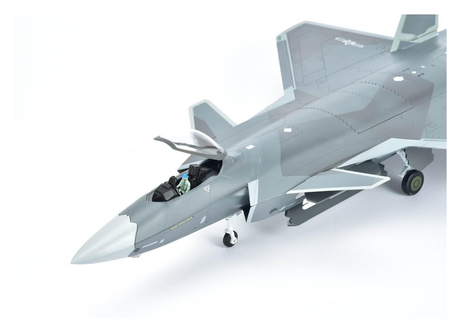 Aerei Modello in Piccola Scala 1:48 per J-20 Scala in Lega pressofusa Aereo da Caccia Grigio Modello Militare Simulazione Collezione Regalo per Adulti Kit di Costruzione di Modelli