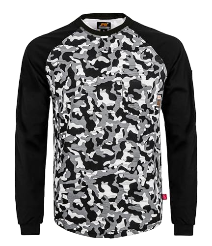 Image of KONRECO FR Shirts Crewneck 6oz Jersey Lightweight Camo Two-Tone Flame Resistant Work Shirt NFPA2112 CAT2