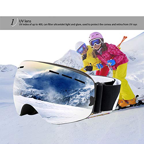 Gafas de esquí con marco de TPU flexible de alta resistencia azul 4