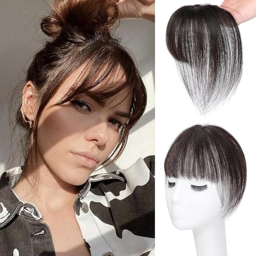 Flequillo postizo para disimular la calvicie de forma invisible con clips ajustables 6