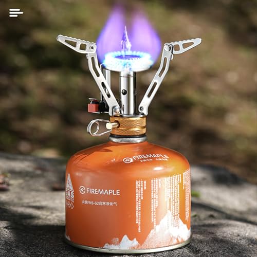 Réchaud à gaz pour camping, 3000 W, réchaud à gaz ultra léger avec boîte de transport pour randonnée, trekking, camping, pique-nique, extérieur (orange) – vue 4