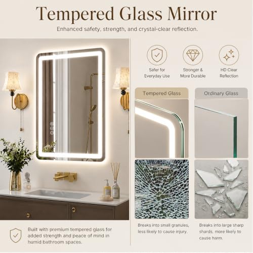 Image of 24x36 LED Lighted Bathroom Mirror for Vanity