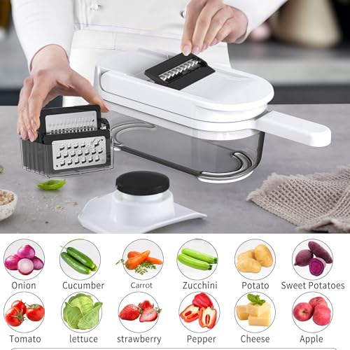 Basswood VEGETABLE CHOPPER 10-In-1, 8 Blade Vegetable Chopper,Cheese Grater, Vegetable Slicer thumb #4