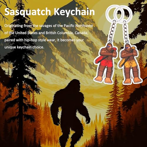 Image of Sasquatch Keychain 2-Pack, Unique Outdoor Gifts for Men & Women, Lightweight, Durable Keyring, Fun Camping Accessories
