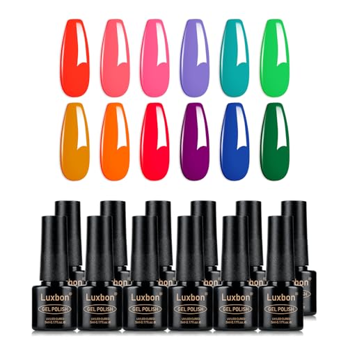 Set de esmaltes en gel Luxbon 12 piezas colores verano miniatura 1