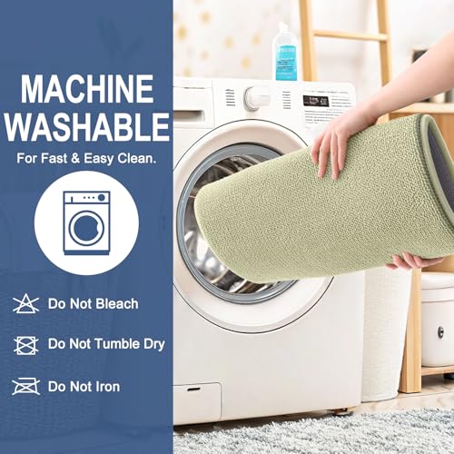 Image of OLANLY Thick Memory Foam Bath Mat Rug 30x20, Extra Soft Absorbent Bathroom Rug, Quick Dry Bath Mats, Non-Slip, Machine Washable Carpet for Bathroom, Tub and Shower, Home Decor Accessories, Vanilla