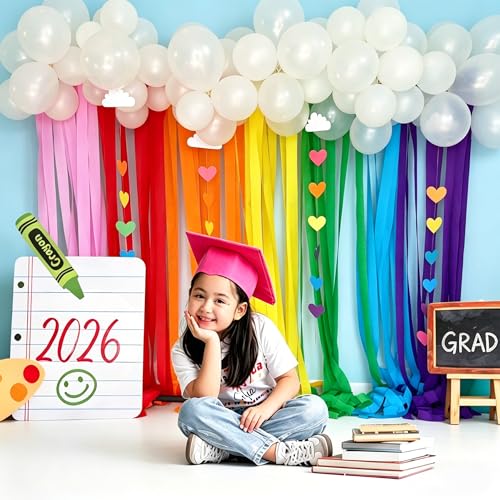 Image of 8 Rolls Crepe Paper Streamers in 8 Colors, Wedding Birthday Baby Shower Graduation Colorful Candyland Party Decoration Backdrop, Rainbow DIY Supplies, Colored Living Room Bedroom Decor, Art Crafts