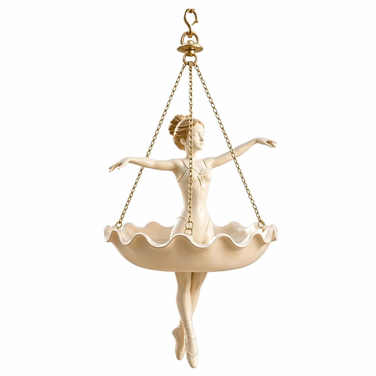 Ballet Dancer Hanging Planter Weatherproof Resin Decor (A)