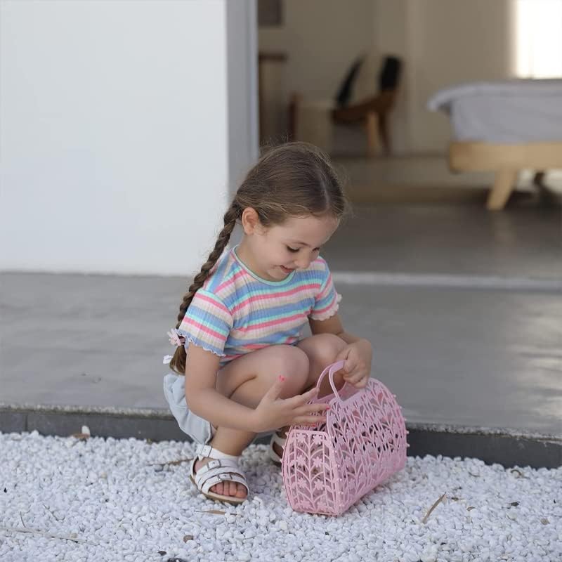 Jelly Purse,Jelly Basket Beach Bags for Girl Women Girls Kids,Retro Style Tote,Ideal Gift Storage Handbag for Shopping3