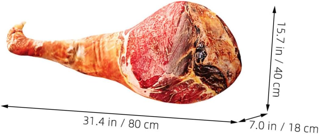 Unomor Stuffed Ham Pillow Funny Ham Design Cushion for Sofa Creative for Home Decor and Relaxation for