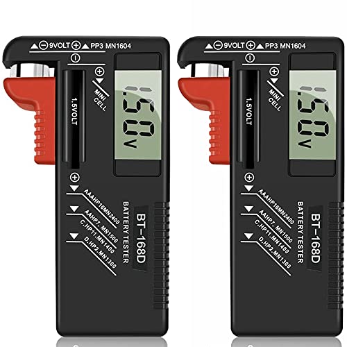 Greluma Pack of 2 Digital Battery Tester, Universal Battery Tester