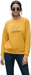 Mack Jonney Women Regular Fit Fleece ||Maroon||Round Neck Printed||Sweatshirt-JM.3763 Price In India