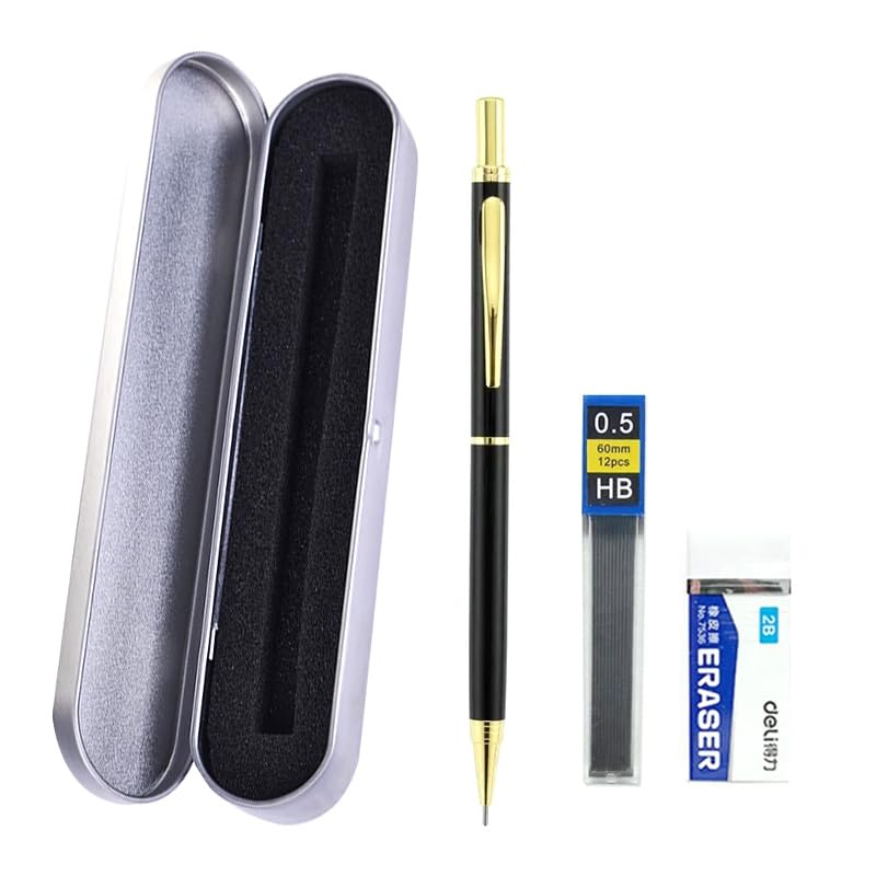 Nicpro 4-pack mechanisch potlood 0,5 mm met etui, MB1000 metalen