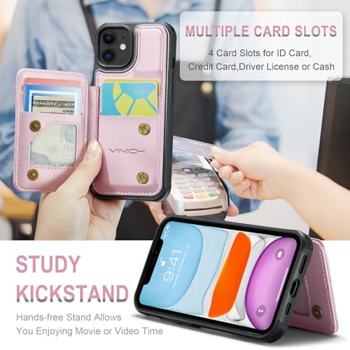 image for Vinich for iPhone 11 Wallet Case with Card Holder, RFID Blocking Credi