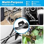 108pcs Câblodistribution réutilisable: Straps Tidy up Câblés, Plus de Mess, Long-Lasting, Strengthly Sticking, Multi-Purpose, Crochet réglable et Loop Wire Organizers pour la maison et le bureau