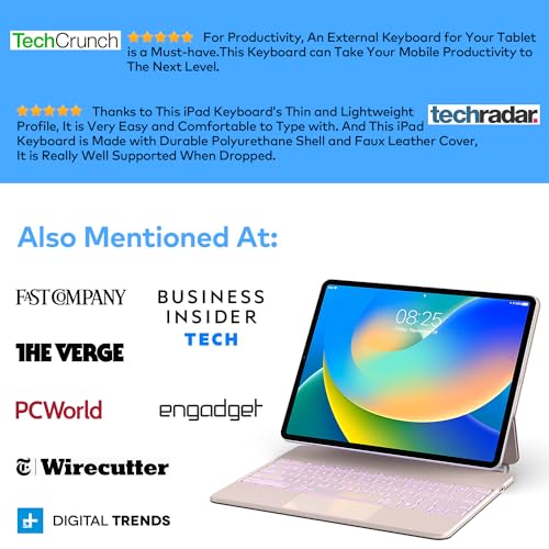 Image of Keyboard Case for iPad Air 13 (M4 2026 /M3 2025 /M2 2024) and iPad Pro 12.9 inch 6th /5th /4th /3rd Generation-Magic-Style Magnetic Keyboard Case with Multi-Touch Trackpad - Floating Cantilever Stand
