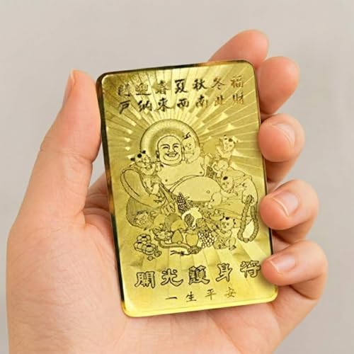 Image of Laughing Buddha Good Luck Wallet /Pocket Card for Wealth, Success, Happiness & Prosperity