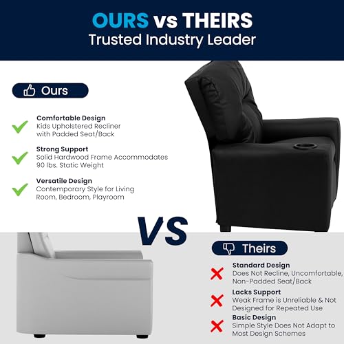 image for Flash Furniture Chandler Leathersoft Kids Recliner With Cup Holder And