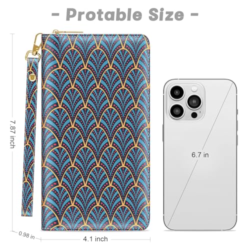 Image of Aiawoxc Womens Wallet, RFID Wristlet Wallets for Women, Ladies Clutch Purses, Large Travel Card Holder with Phone Holder | RFID