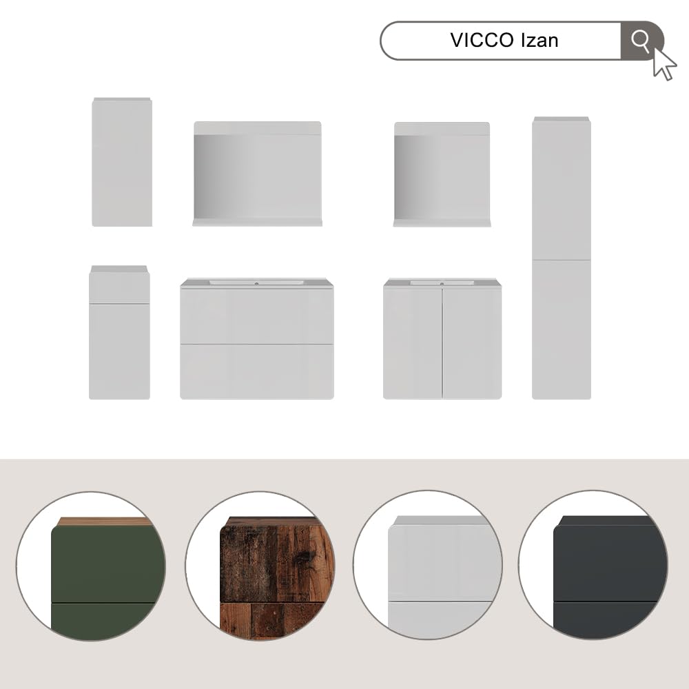 Vicco Armoire Suspendue Izan, Vert/Force de l'or Chêne, 36.6x76.6cm, à Suspendre au Mur pour Combiner avec d'autres Meubles de Salle de Bain Izan
