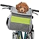 ALLSOPETS Haustier Fahrradtasche für Hunde Katzen, Fahrradkorb Vorne für Kleine Hunde, Faltbar Hundetasche Hundekorb mit Sicherheitsgurt, Schnellentriegelung, Einfache Installation Grau