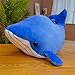 KXCAQ 40-50 cm Cartone Animato Vita Marina Carino Blu Balena squalo Peluche ripiene Balena assassina Cuscino Cuscino Soggiorno Decorazione Giocattoli 50 cm balenottera Azzurra