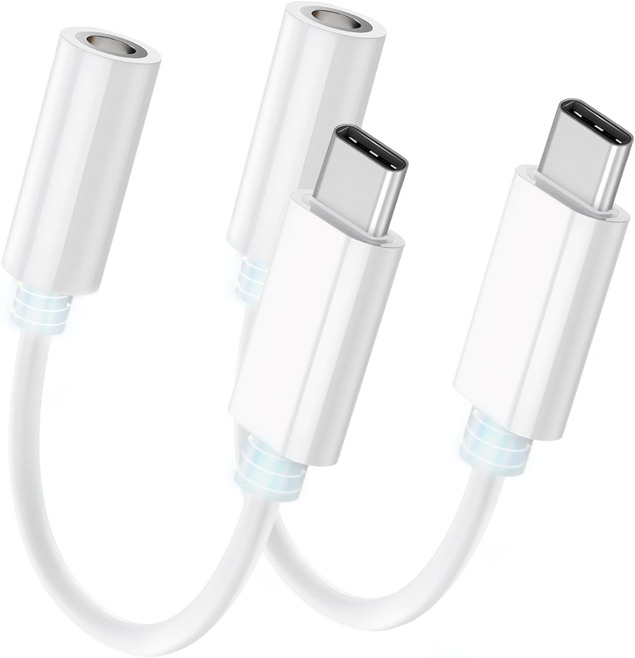 Seulliya USB C to 3.5mm Headphone Jack Adapter for iPhone 17/16/15 Pro/Max, Hi-Res Audio DAC Dongle, 3.5mm Aux Cord Converter for Samsung Galaxy, iPad, Car, USB-C Devices 2Pack