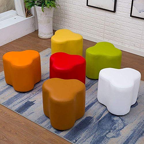 Repose-pieds en cuir fleur tabouret de canapé multifonctions rouge